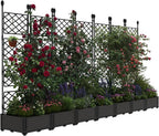 7 PCS Raised Garden Bed with Trellis, Outdoor Vertical Garden with Privacy by GarveeHome