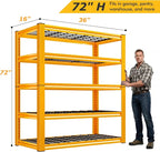 REIBII Garage Shelving Load 3200LBS, 5-Tier Storage Shelves, Adjustable Heavy - Image 3