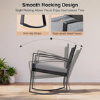 3 Pieces Outdoor Patio Furniture Set Rocking Bistro Set Outdoor Rattan - Image 3