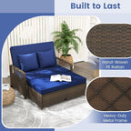 Moccha Outdoor Daybed, Rattan Loveseat Sofa - Image 7