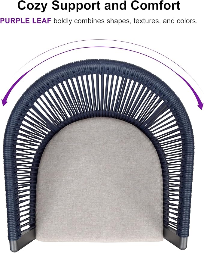 PURPLE LEAF Outdoor Dining Set for 4 All-Weather 5 Pieces Patio Aluminium - Image 3