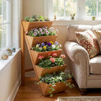 Giantex 5-Tier Wooden Vertical Raised Garden Bed, Freestanding Plant Stand - Image 5