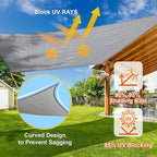 SUNLAX Sun Shade Sail 10' x 11' x 14.9' Silver Rectangle Canopy Sail Shade - Image 4