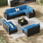 Jing's Villa 10-Piece Patio Furniture Set, All-Weather Outdoor Wicker Sectional by JingsVillaOutdoorFurniture
