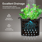 VIVOSUN 5-Pack 1 Gallon Heavy Duty Thickened Nonwoven Fabric Pots Grow Bags - Image 2