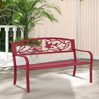 Giantex 50”Outdoor Bench with Cast Iron Backrest & Ergonomic Armrest, 600 lbs - Image 6