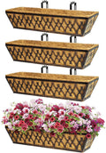 4 Pack 24 Inch Window Boxes Planters Railing Planter Box by KarlliuHOMEGARDEN