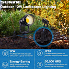 SUNVIE 12W Low Voltage Landscape Lighting Landscaping Lights - Image 4