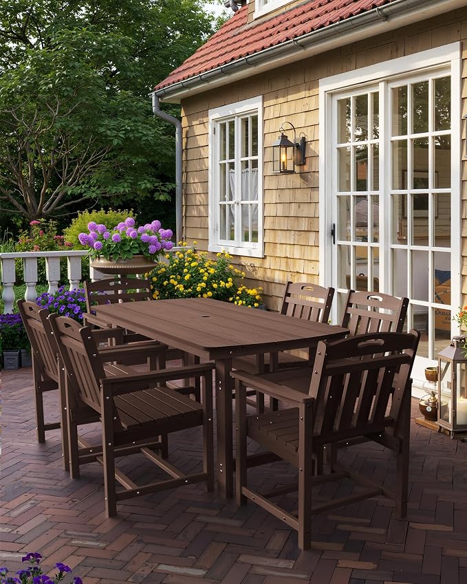 Outdoor Rectangle Dining Table, Heavy-Duty HDPE Table - Image 6