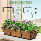SPECILITE 30" Window Boxes Planters, Heavy Duty Metal Railing Planter Boxes - Image 4