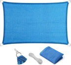 Eden's Decor Straight Flat-Edged Sun Shade Sail Rectangular 4' x 5' Blue by EdensDecorInc