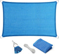 Eden's Decor Straight Flat-Edged Sun Shade Sail Rectangular 10' x 22' Blue by EdensDecorInc