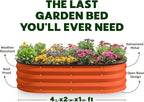 Plant & Plot Galvanized Raised Garden Beds Outdoor // 4×2×1 ft Planter Raised - Image 4