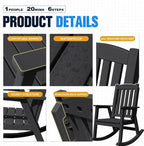 Devoko PP Material Rocking Chair Outdoor Indoor All Weather High Back Patio - Image 4
