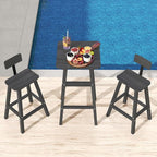 Bar Height Chairs Set of 2, HDPE Bar Height Outdoor Chairs, Weather Resistance - Image 2