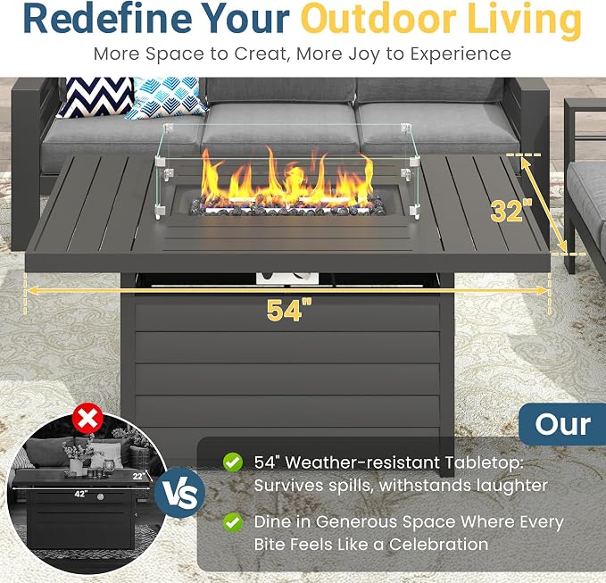 Wisteria Lane Aluminum Patio Furniture Set, 4 Piece Metal Outdoor Sofa Set - Image 3