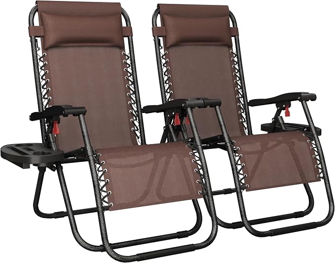Yaheetech 26" Zero Gravity Recliners Outdoor Adjustable Folding Reclining by Yaheetech