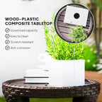 Outsunny 18" Outdoor Wicker Coffee Table, 2-Tier Patio Side Table - Image 7