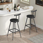 Bar Stools, Metal Frame, Adjustable Feet, Easy Assembly, - Image 2