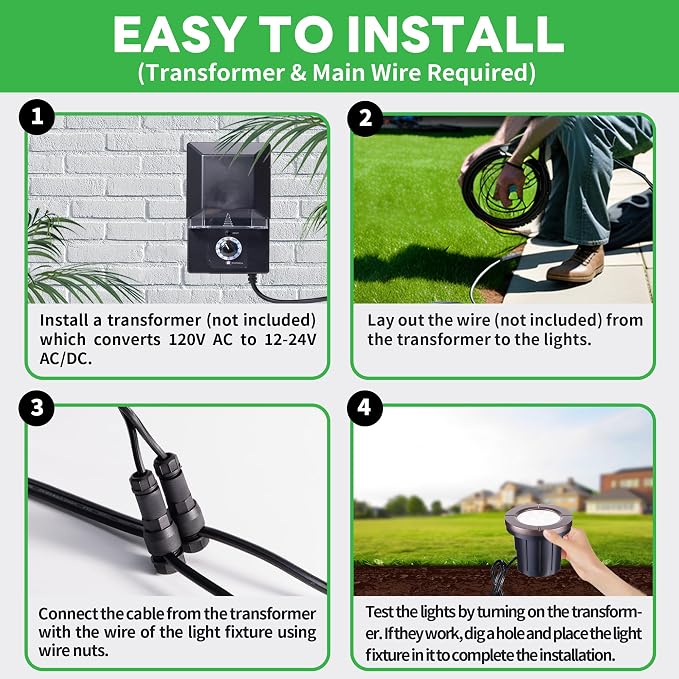 LED Well Light, In Ground Landscape Lights Low Voltage Outdoor, 12V IP67 - Image 8