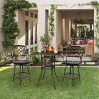 VINGLI Cast Aluminum Patio Bar Table, Pub Height Bistro Square Table - Image 2