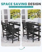 SERWALL 41" Outdoor Bar Table, All Weather HDPE Patio Bar Counter Height Table - Image 8