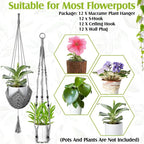 Hoteam 12 Pcs Macrame Plant Hangers Macrame Hanging Planters - Image 6