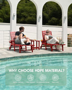 Lounge Chair Outdoor Set of 2, HDPE Chaise Lounge Outdoor, Pool Lounge Chair - Image 6