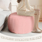 Round Stuffed Pouf Ottoman for Foot Rest, A Round Modern Foam Filled Poufs - Image 4