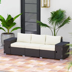 Outsunny 3 Seater Wicker Sofa - Image 9