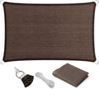 Eden's Decor Straight Flat-Edged Sun Shade Sail Rectangular 4' x 6' Brown by EdensDecorInc