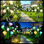 Upgraded Solar Garden Lights, 2 Pack Outdoor Solar Lights, New Round Panel - Image 4