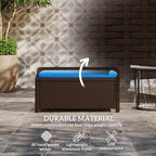 Outsunny Outdoor Wicker Storage Bench Deck Box, PE Rattan Patio Furniture Pool - Image 7