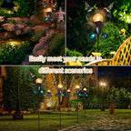 VCUTEKA Solar Lights Outdoor Metal Garden Stake Waterproof Crackle Glass Globe - Image 7