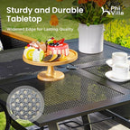 PHI VILLA 37 Inch Outdoor Dining Table Metal Steel Mesh Patio Dining Table - Image 4