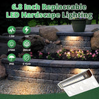 GKOLED 8-Pack Replaceable 6.8" LED Hardscape Lights, Low Voltage Retaining Wall - Image 4