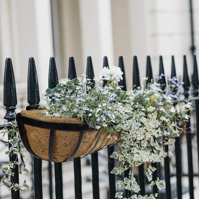 36 x 7 x 8 inches Outdoor Black Metal Planter Box, 2 Pieces - Image 5