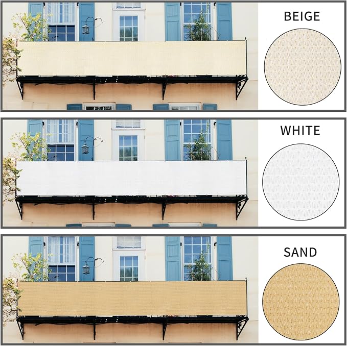 LOVE STORY Balcony Privacy Screen, 2.5'x6' Deck Shield Screen Fence Cover - Image 6