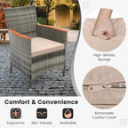 Tangkula 10 Pieces Patio Wicker Dining Set w/Double-Sided Patio Umbrella - Image 3