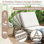 LUMISOL Patio Chaise Lounge Chair, 5-Position Adjustable Outdoor Chaise Lounge - Image 2