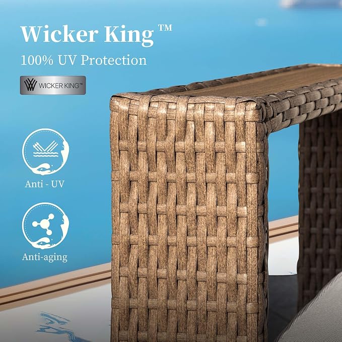 L Shaped Patio Furniture, Outdoor Rattan Wicker Sectional Sofa - Image 2