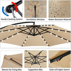 Yaheetech 10FT Solar Offset Umbrella - Image 6