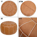 Thgonwid Unstuffed Moroccan Storage Pouf Foot Stool Ottoman Seat Handmade Faux - Image 8