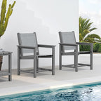 SERWALL Textilene Outdoor Dining Chair Set of 2, HDPE Frame - Image 3