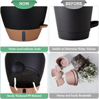 montresor 5-Pack Self-Watering Plastic Plant Pots 5/5.5/6/6.5/7 Inch– Black - Image 8