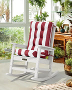 SERWALL HDPE Outdoor Rocking Chair Cushion Set of 4, Memory Foam Cushion Red - Image 2