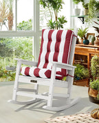 SERWALL HDPE Outdoor Rocking Chair Cushion Set of 2, Memory Foam Cushion Red - Image 2
