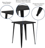 EMMA + OLIVER Commercial Grade 31.5" Square Black Metal Indoor-Outdoor Bar - Image 4