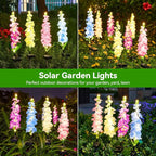 KOOPER Solar Lights Outdoor Garden Decor, 4 Pack Upgraded Delphinium Solar - Image 6
