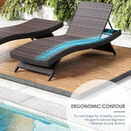 Nestl Chaise Lounge Chair Outdoor Set of 2, Wicker Patio Lounge Chair, Outdoor - Image 3